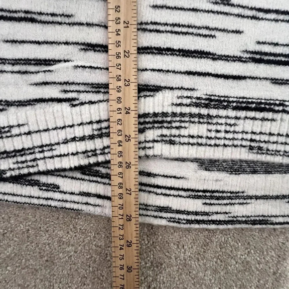 Talbots Women's Mock Neck Sweater Size XL Zip Detail Space Dye Black/White - Picture 8 of 8
